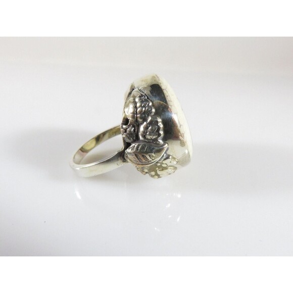 Japanese Satsuma Deity God of Fortune Hand Painted Button Ring Sterling - Picture 3 of 9